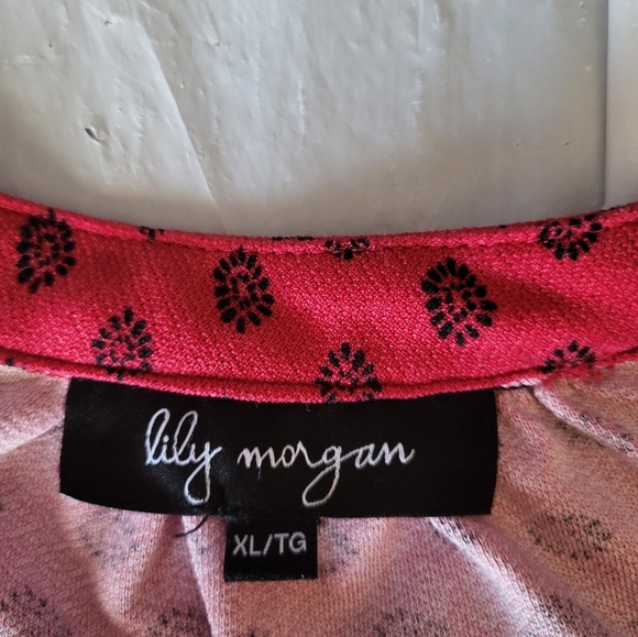 Lily Morgan Red Sleeveless Top with Tie Detail, Size XL - Picture 4 of 6